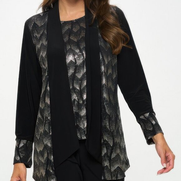 Nylon Foil Sequin Contrast Jacket - Picture 1 of 6